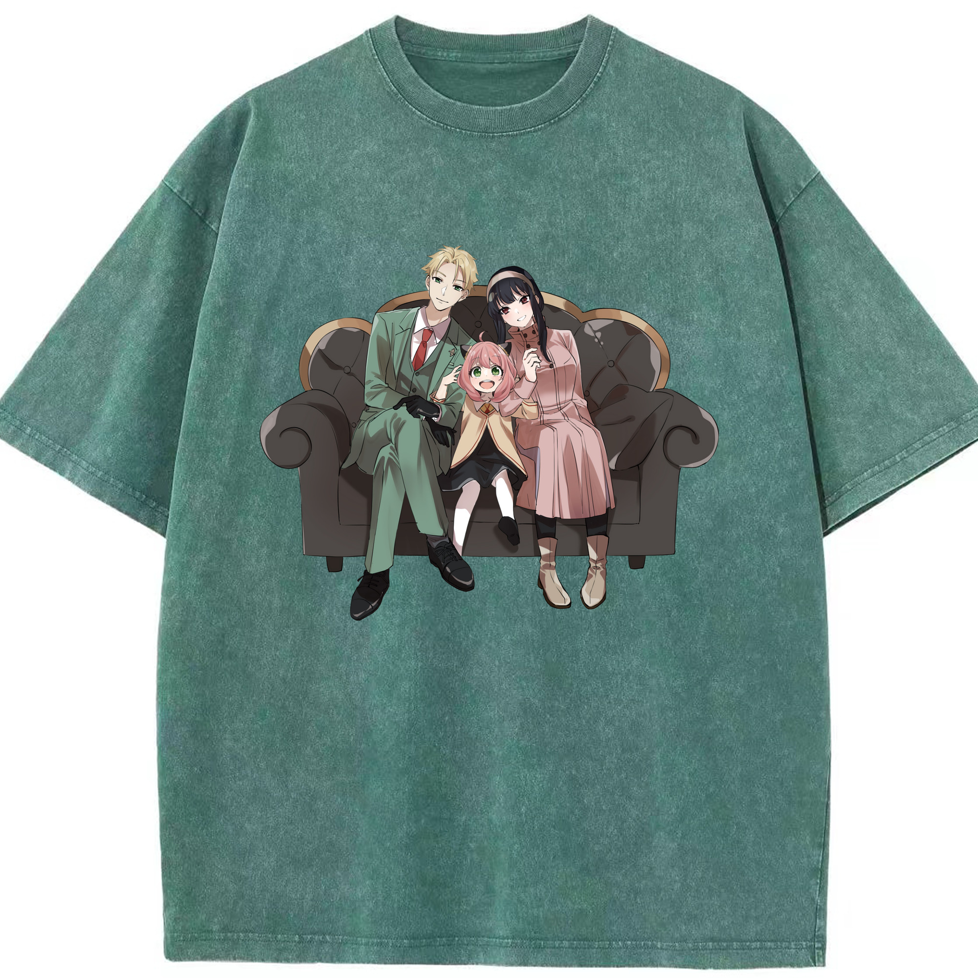 （画像用） SPY×FAMILY间谍家家酒 綿100% ヴィンテージ風 半袖Tシャツ（フロントプリント）